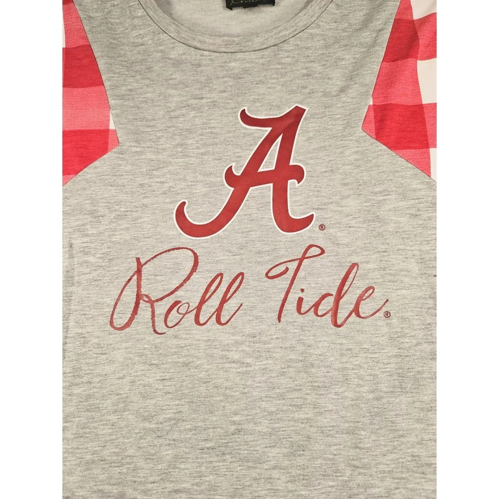 Gameday Couture Alabama Crimson Tide Roll Tide Plaid 3/4 Sleeve Tunic Top Small - Picture 3 of 10